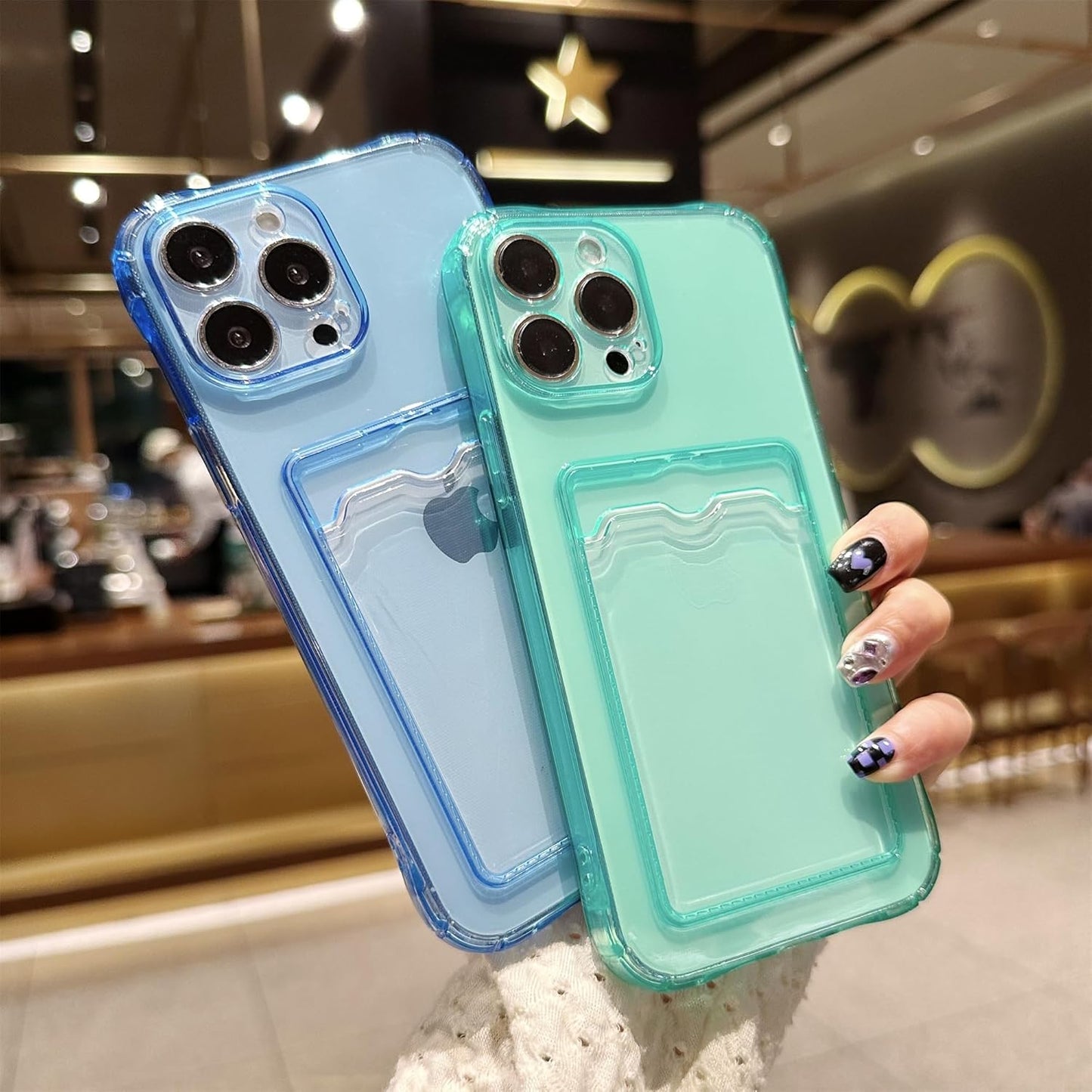 Clear Case With Protective Card Slot Wallet Case For iPhone