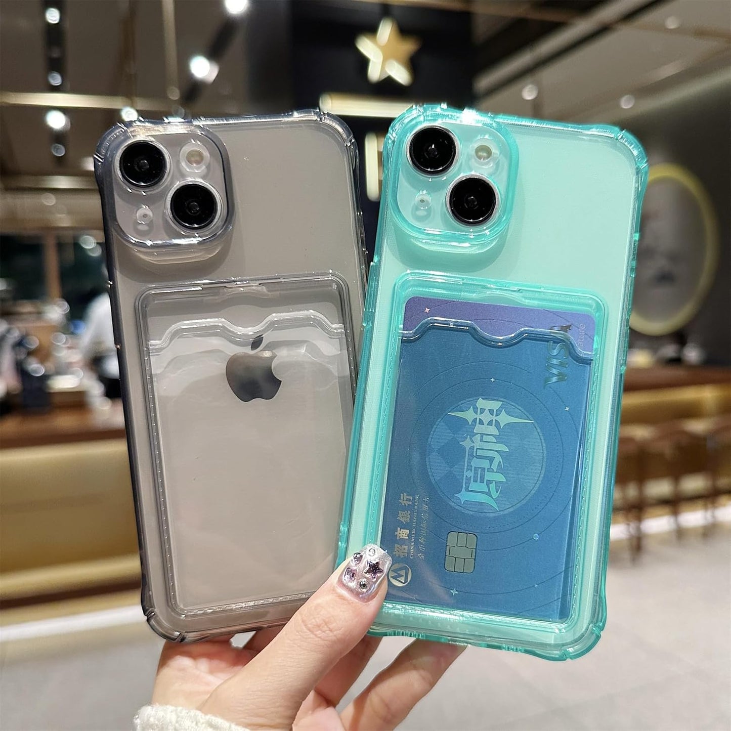 Clear Case With Protective Card Slot Wallet Case For iPhone