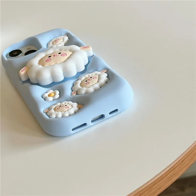 3-D Cloud Sheep Face iPhone Case