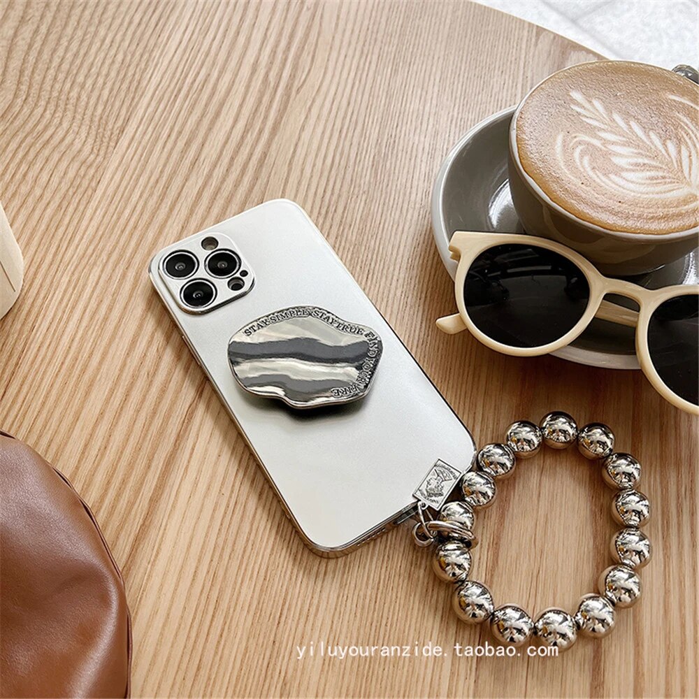 Silver Stone Matte Case With Charm