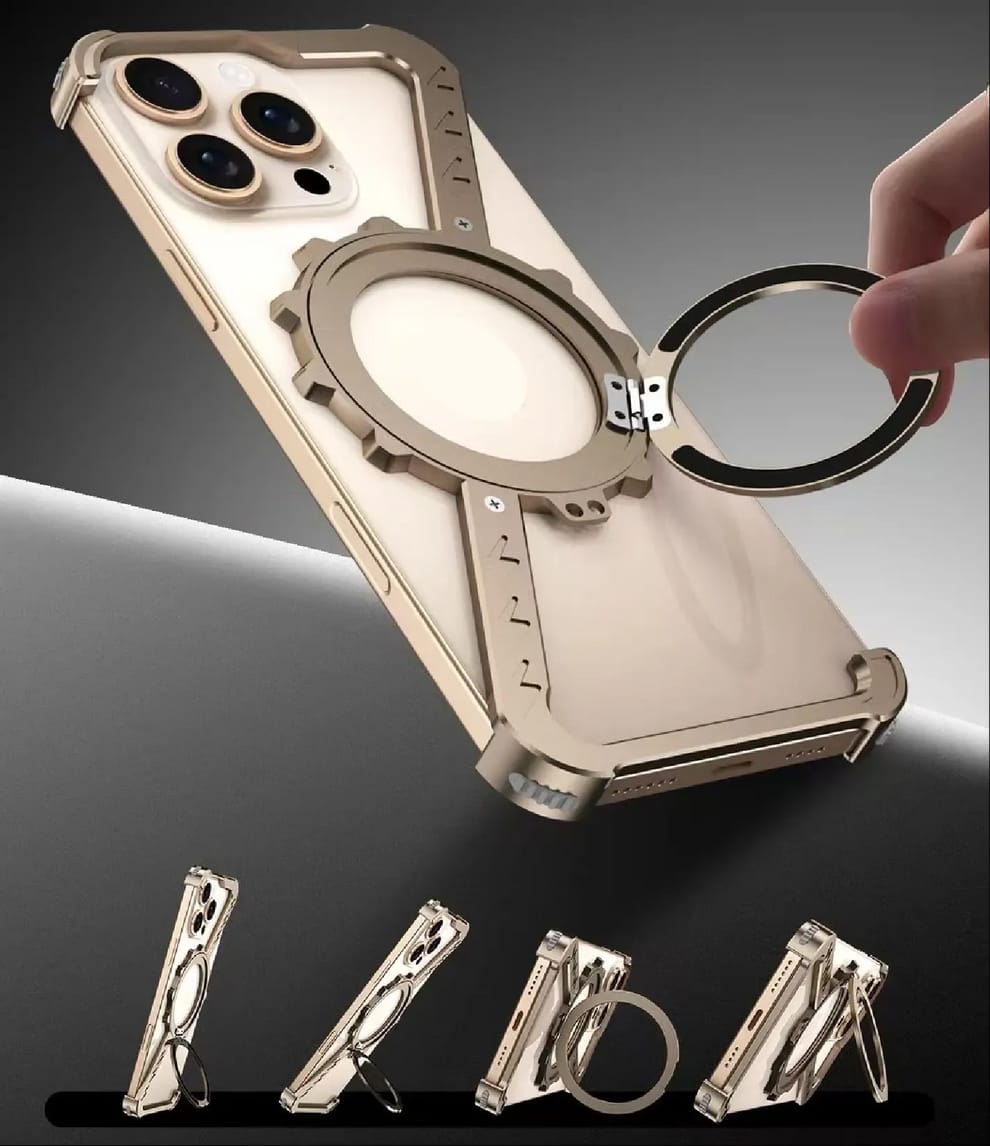 Z-Shape Gear Metal Magnetic Holder iPhone Case