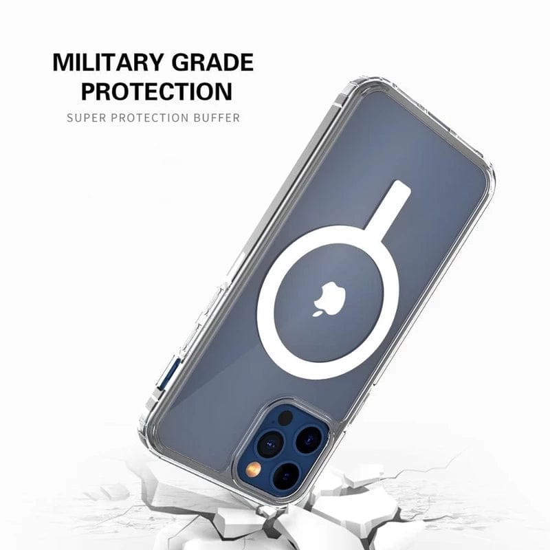 Magsafe Clear Non Yellowing Shockproof Case For iPhone