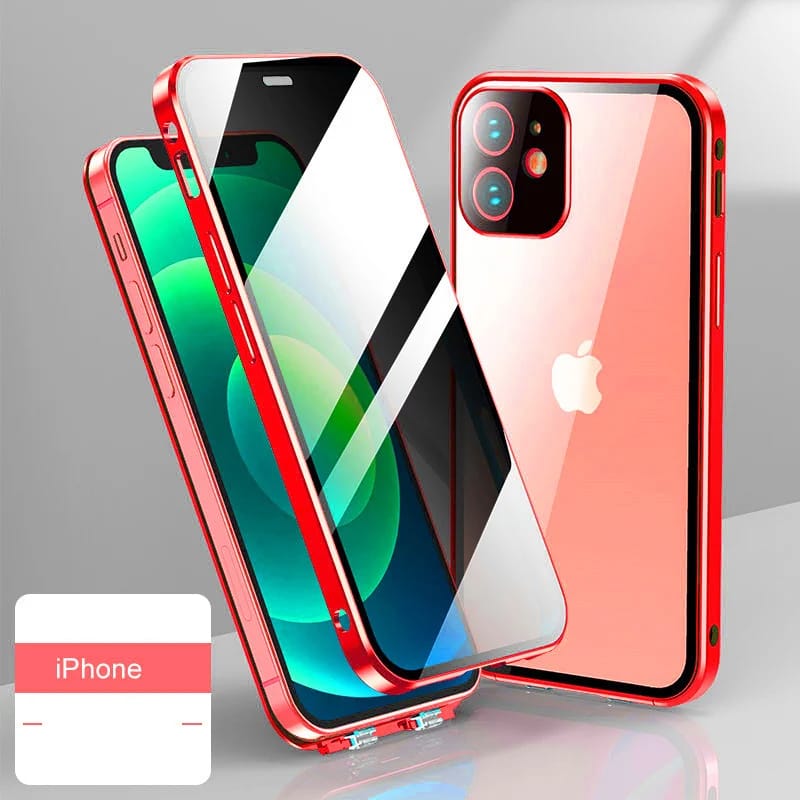 New Titanium Dual Magnetic Privacy Glass Case With 360° Drop Protection
