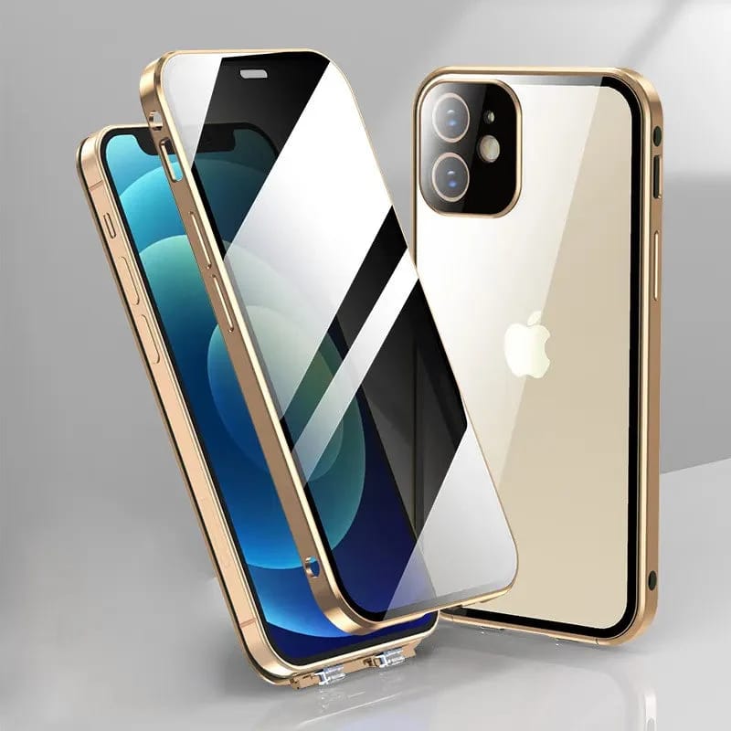 New Titanium Dual Magnetic Privacy Glass Case With 360° Drop Protection