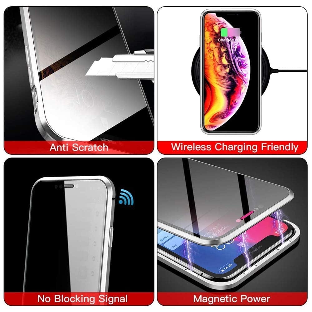 New Titanium Dual Magnetic Privacy Glass Case With 360° Drop Protection