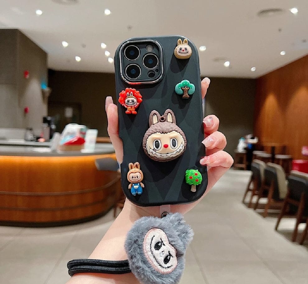 (Pack Of 3) 3D Toy Silicone Metal with Wrist Band Phone Case