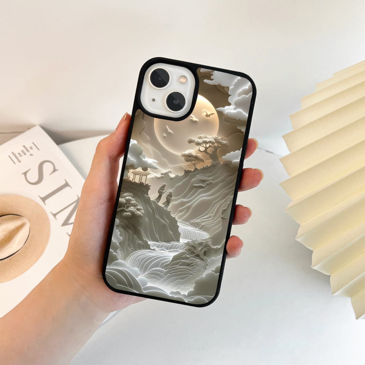 Celestial Origami Glass Case For iPhone