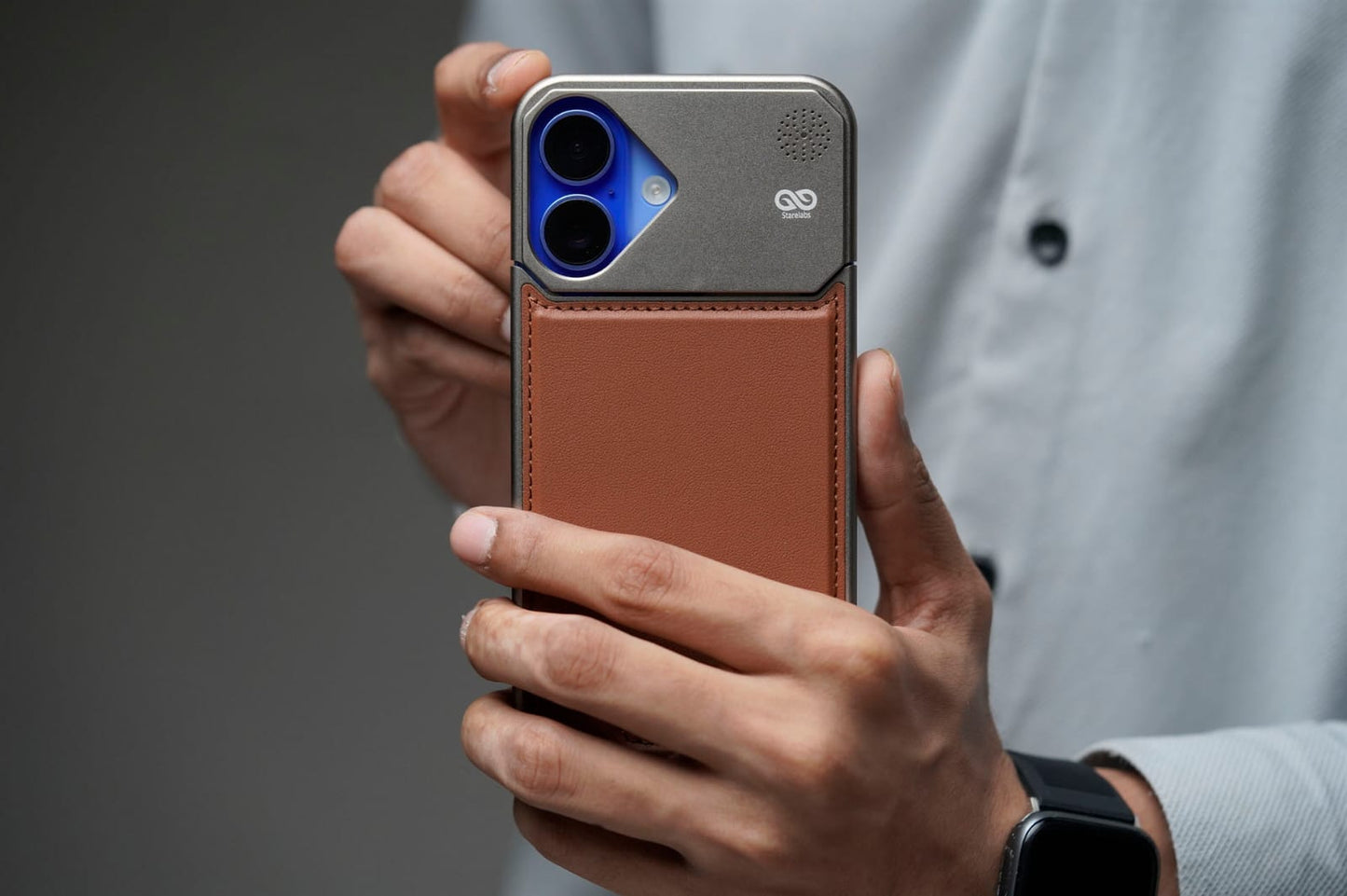 Leather Case With Titanium Frame Vegan Leather iPhone Case