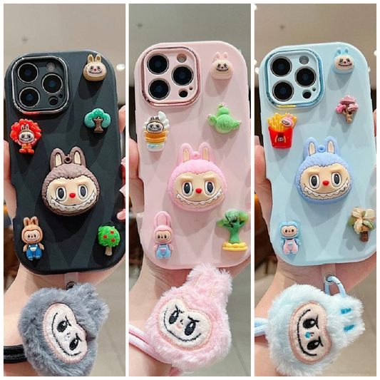 (Pack Of 3) 3D Toy Silicone Metal with Wrist Band Phone Case