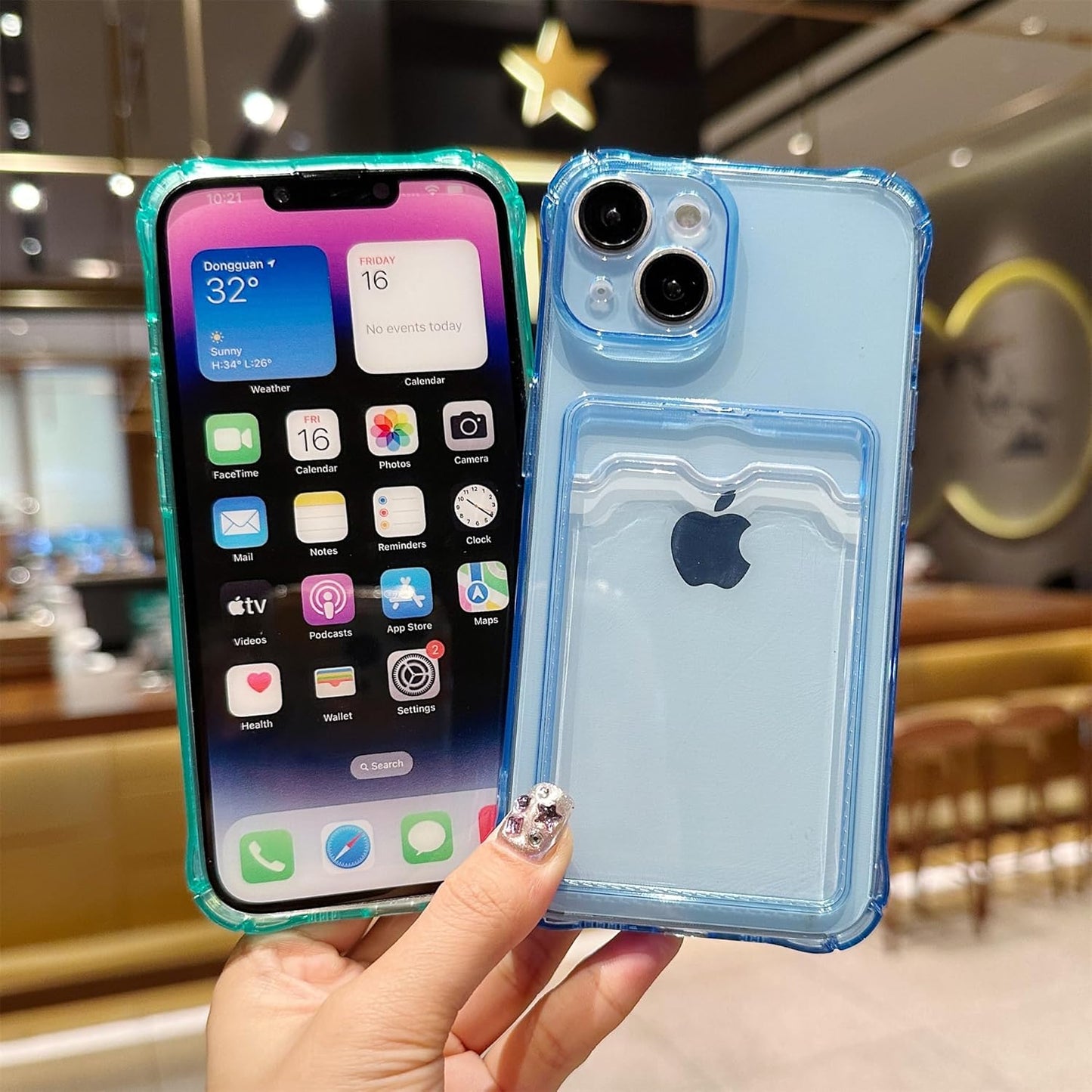 Clear Case With Protective Card Slot Wallet Case For iPhone