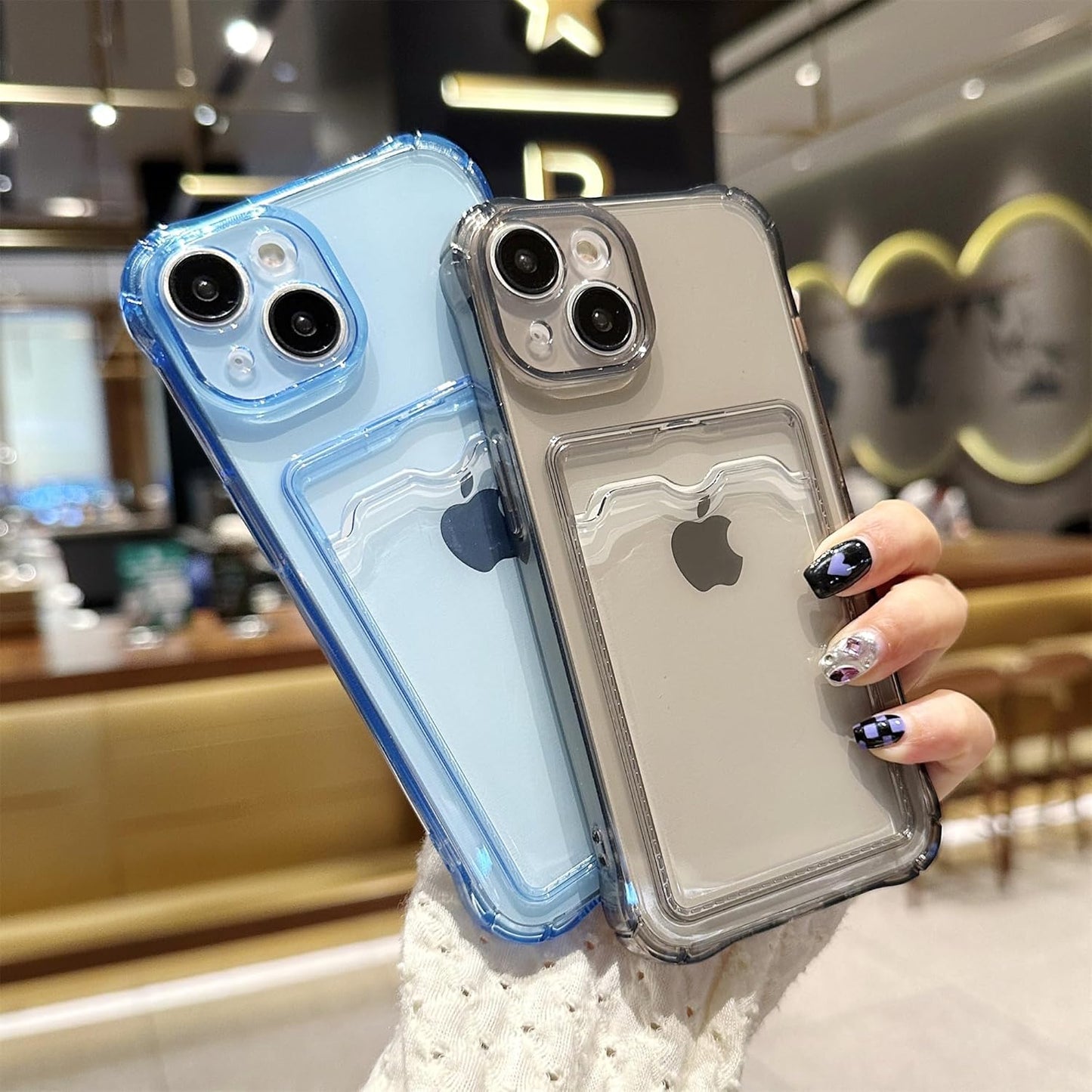 Clear Case With Protective Card Slot Wallet Case For iPhone