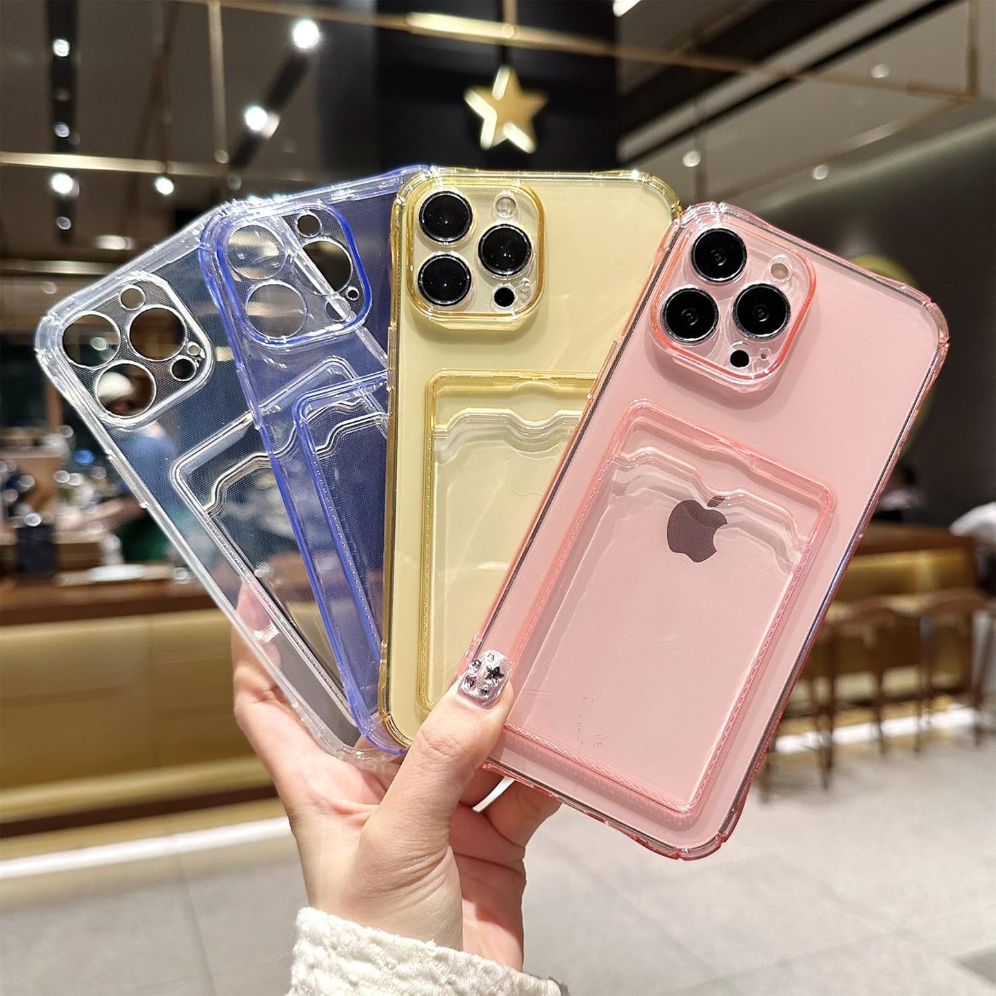 Clear Case With Protective Card Slot Wallet Case For iPhone