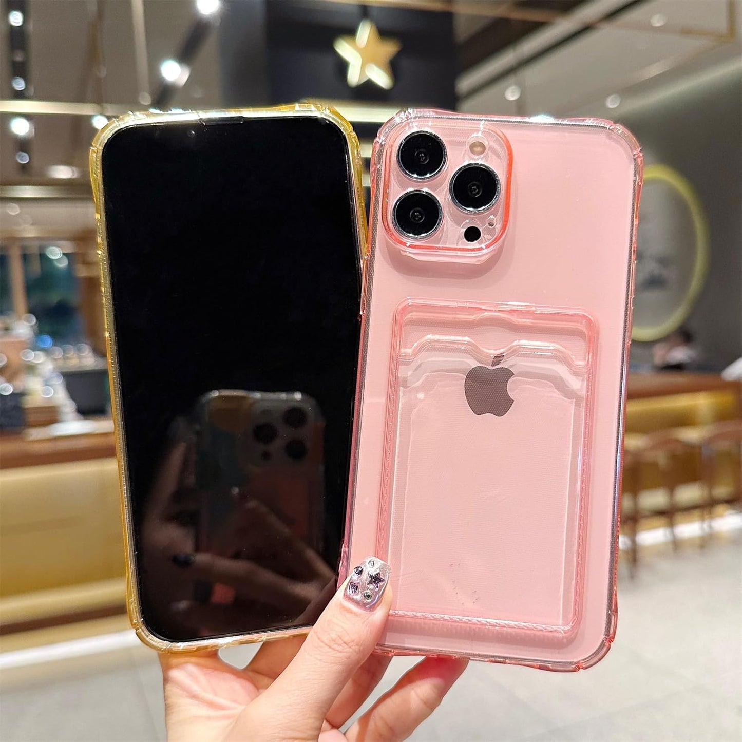 Clear Case With Protective Card Slot Wallet Case For iPhone