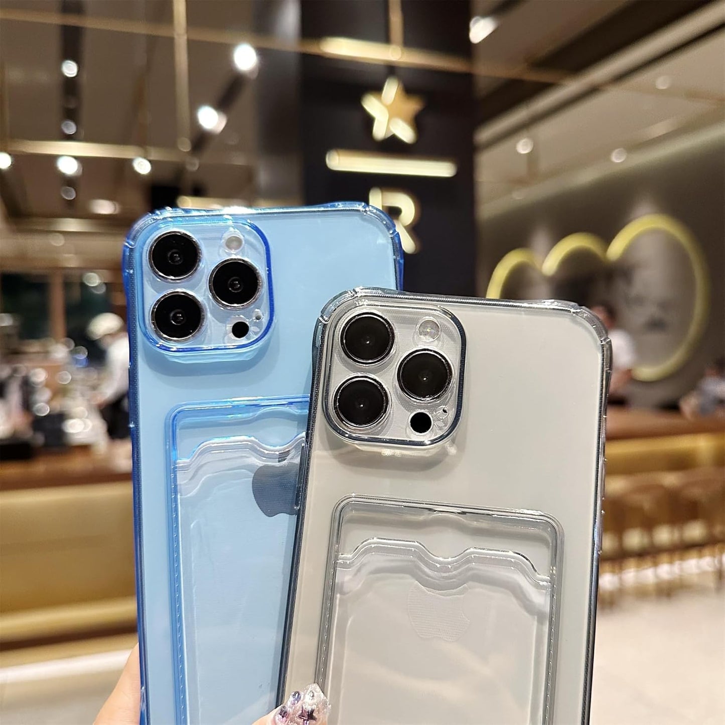 Clear Case With Protective Card Slot Wallet Case For iPhone