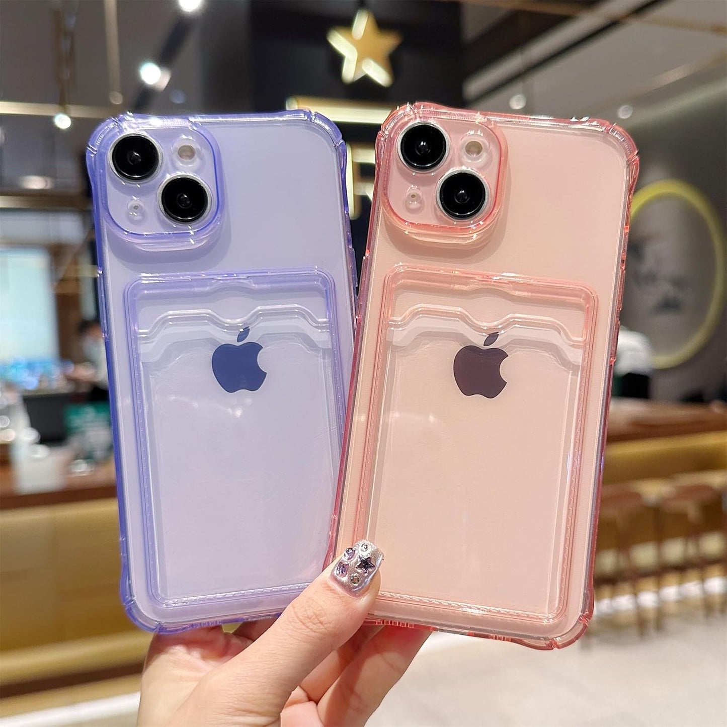 Clear Case With Protective Card Slot Wallet Case For iPhone