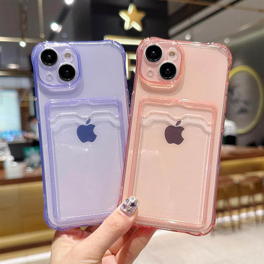 Clear Case With Protective Card Slot Wallet Case For iPhone