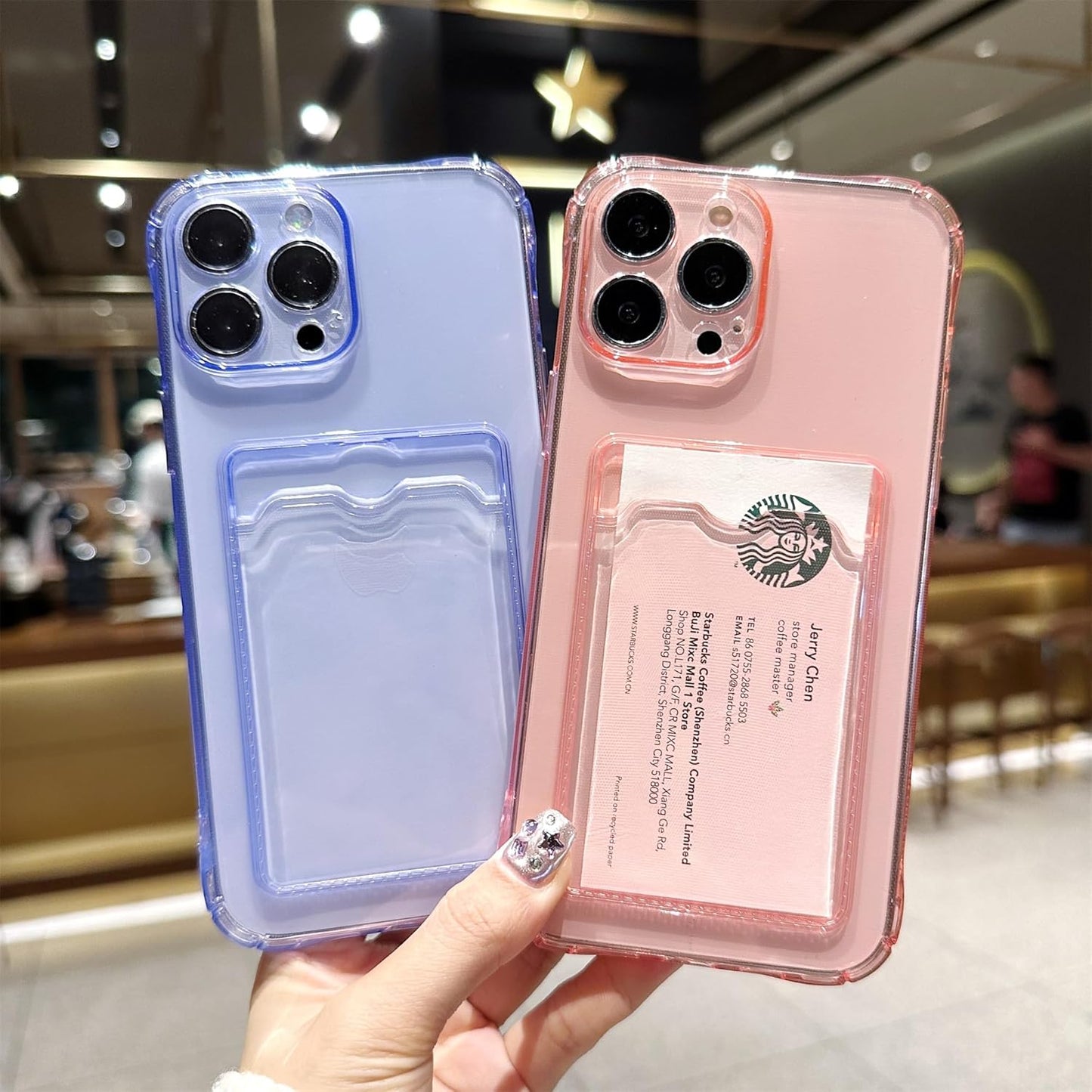 Clear Case With Protective Card Slot Wallet Case For iPhone