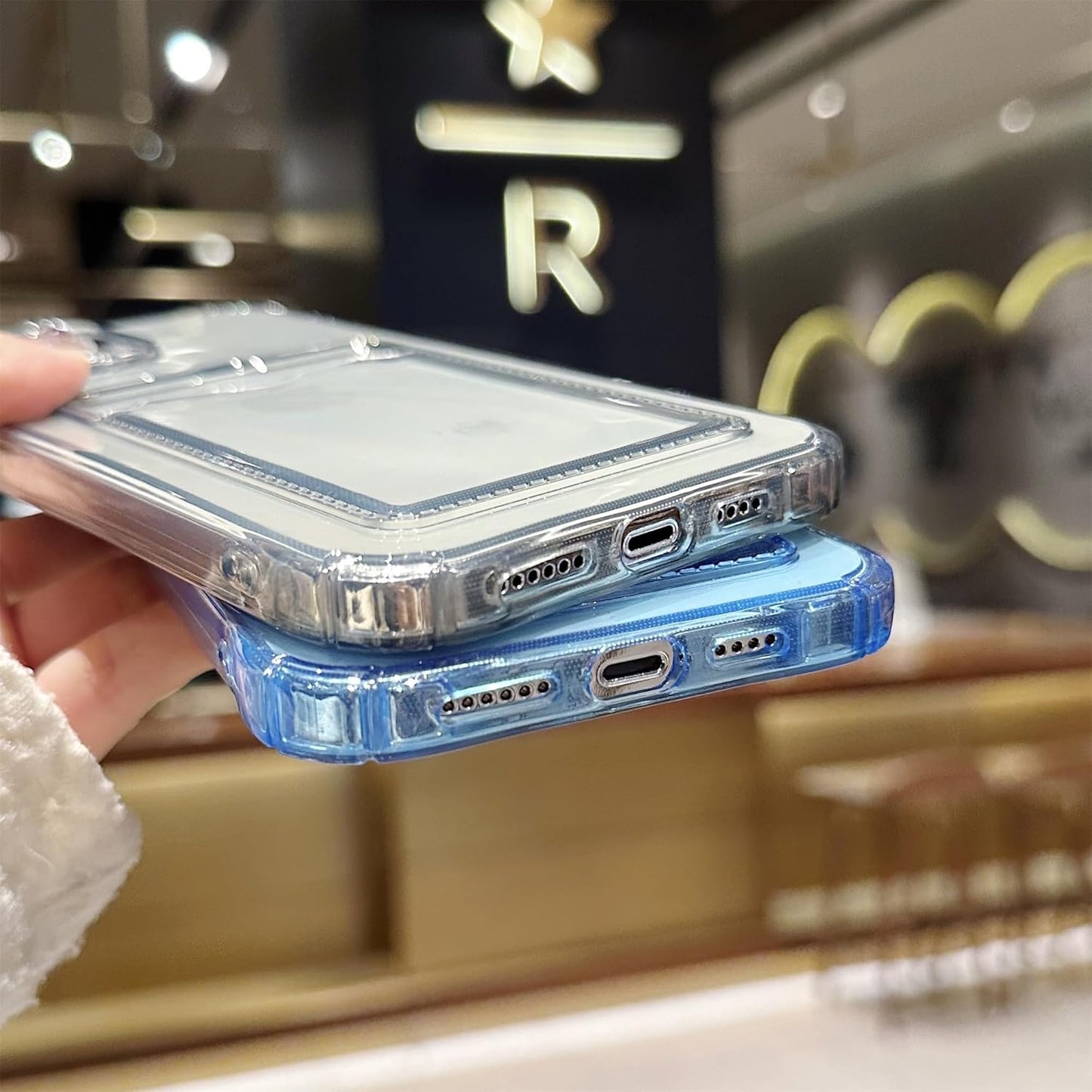 Clear Case With Protective Card Slot Wallet Case For iPhone