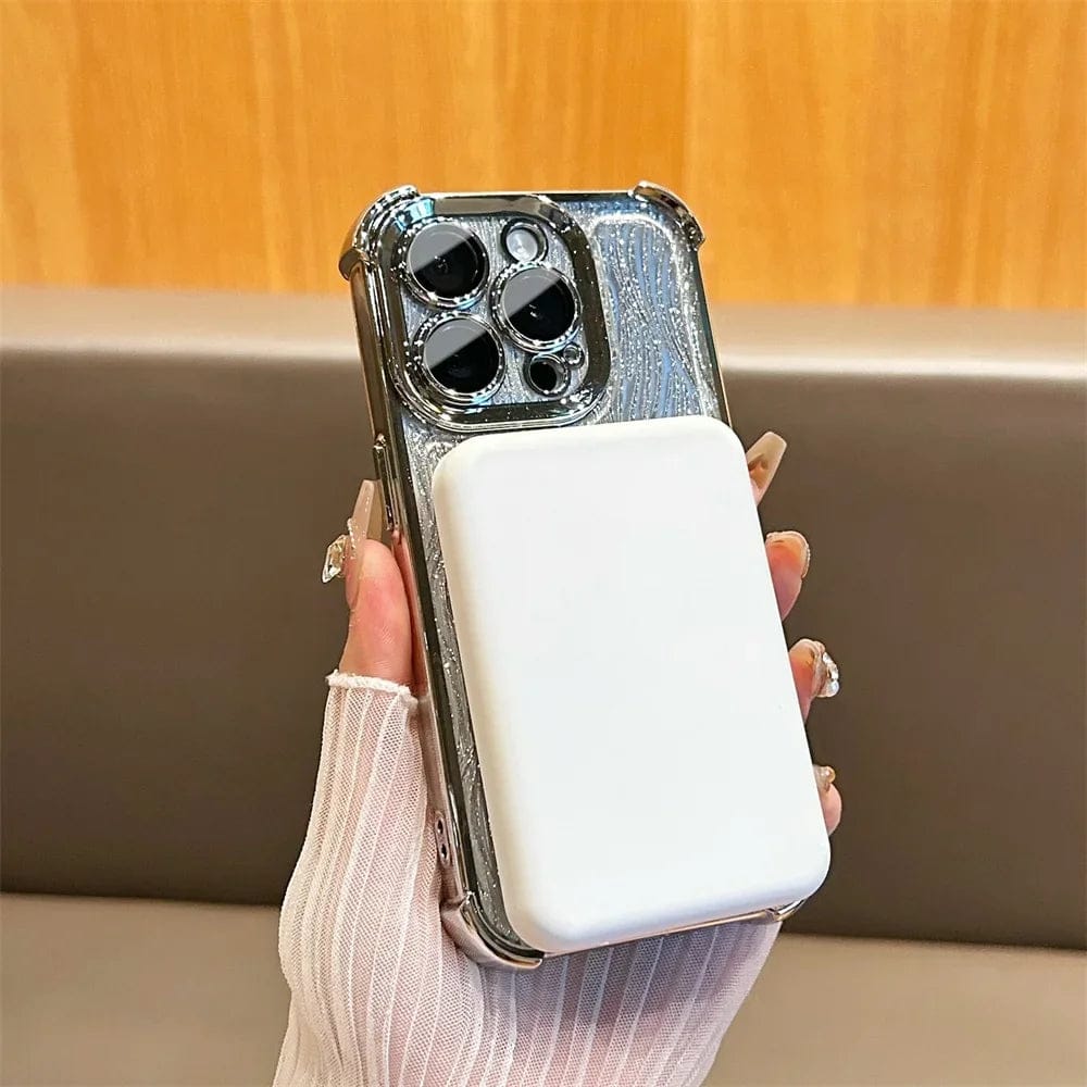 Elegant Water Ripple Glitter Stand Case - iPhone