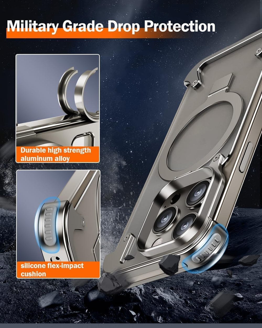 Frameless Armoured Case with Kickstand
