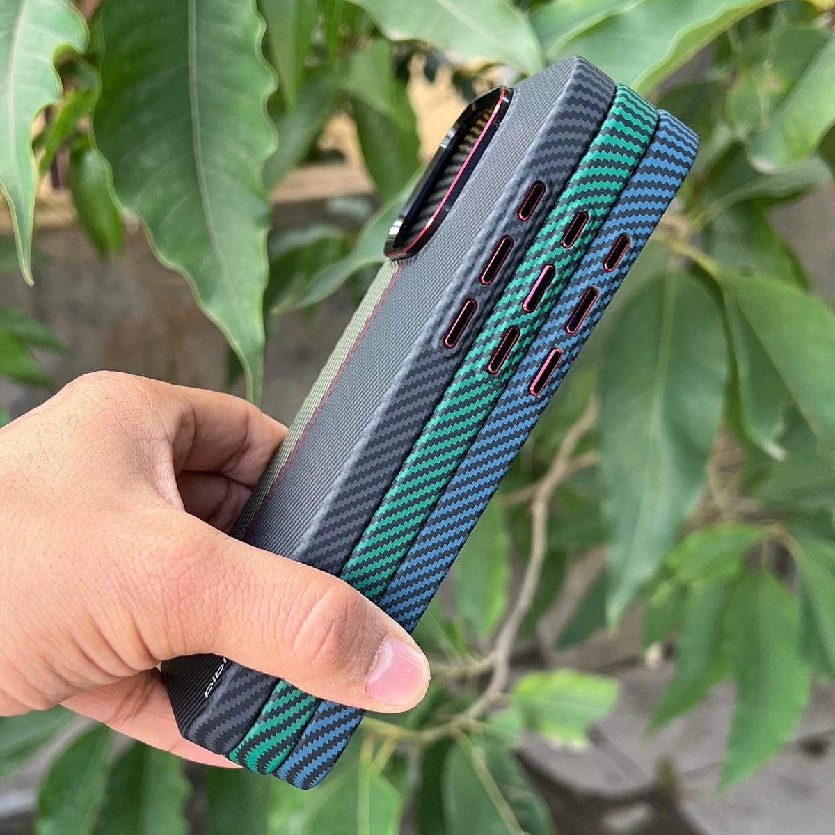 Real Aramid Carbon Fiber Three Color Kevilar Case