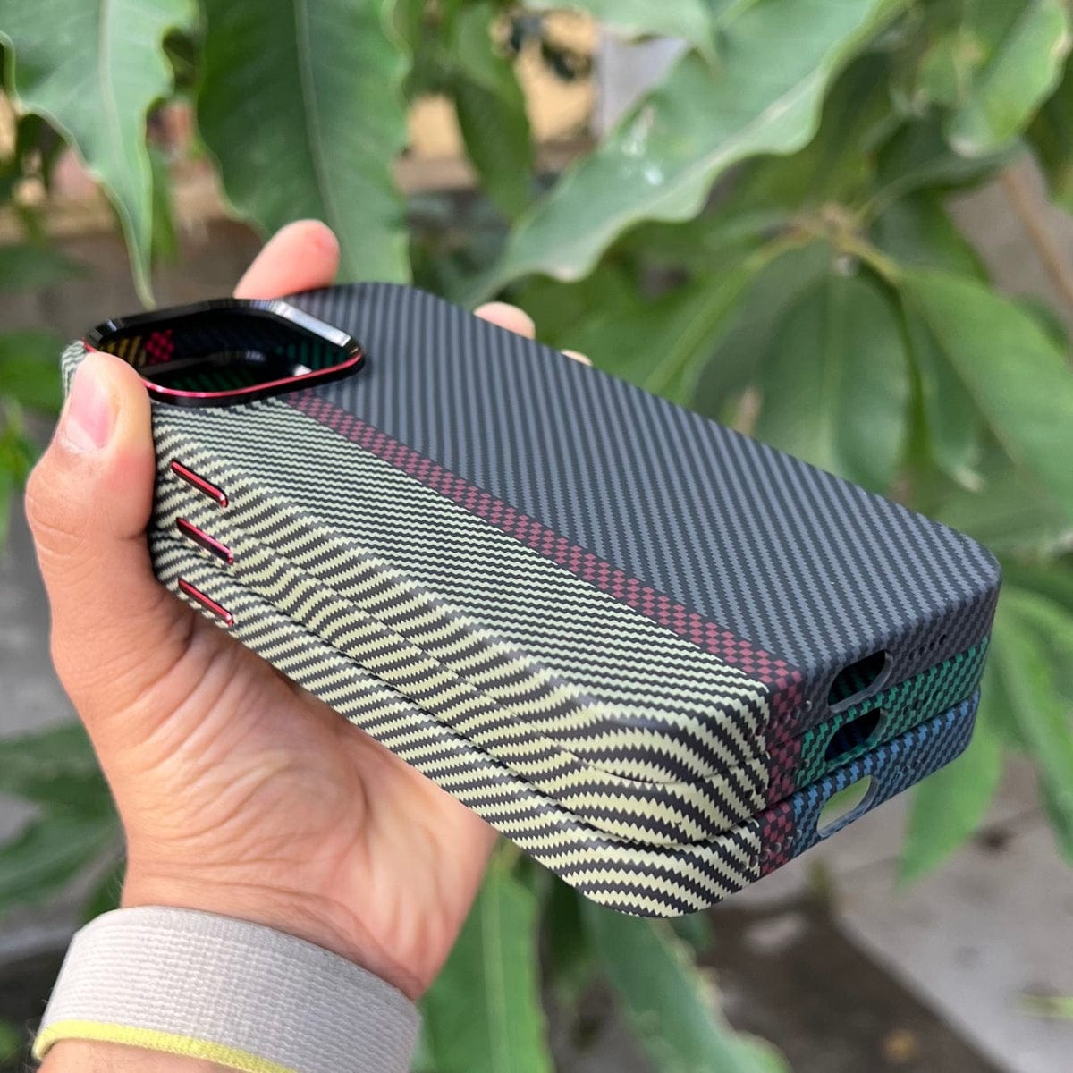 Real Aramid Carbon Fiber Three Color Kevilar Case
