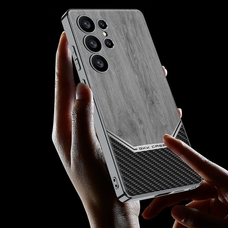 Luxurious Leather Wood Grain Texture Case - Samsung