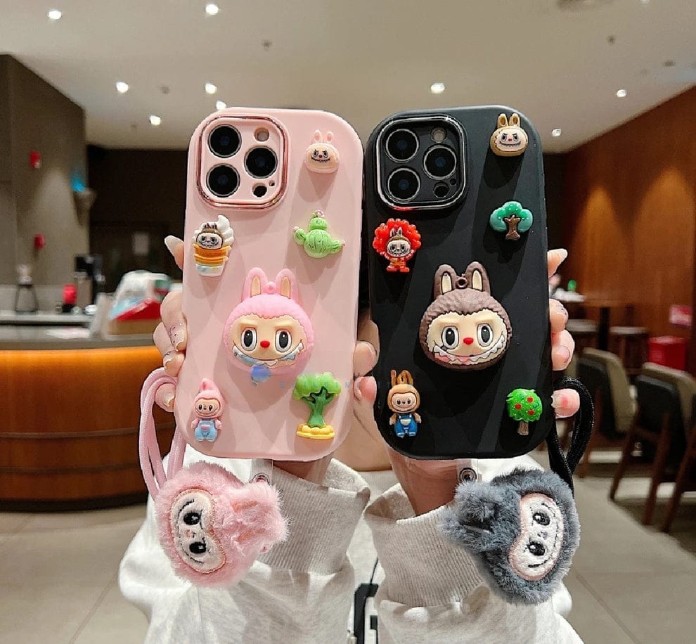 (Pack Of 3) 3D Toy Silicone Metal with Wrist Band Phone Case