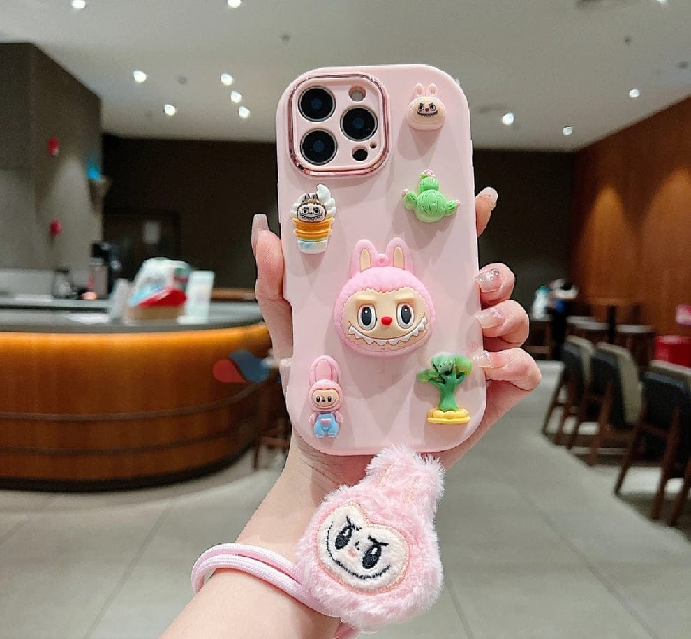 (Pack Of 3) 3D Toy Silicone Metal with Wrist Band Phone Case