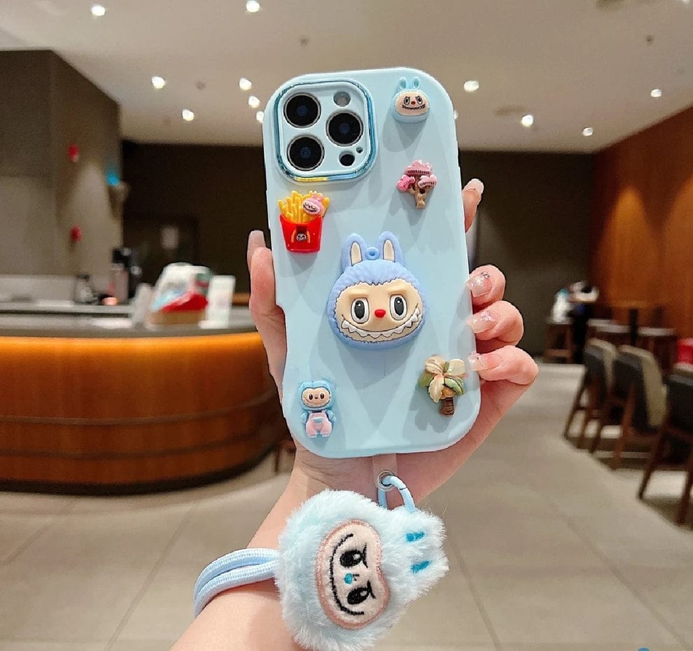 (Pack Of 3) 3D Toy Silicone Metal with Wrist Band Phone Case