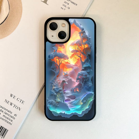 Glow Forest Portal Glass Case For iPhone