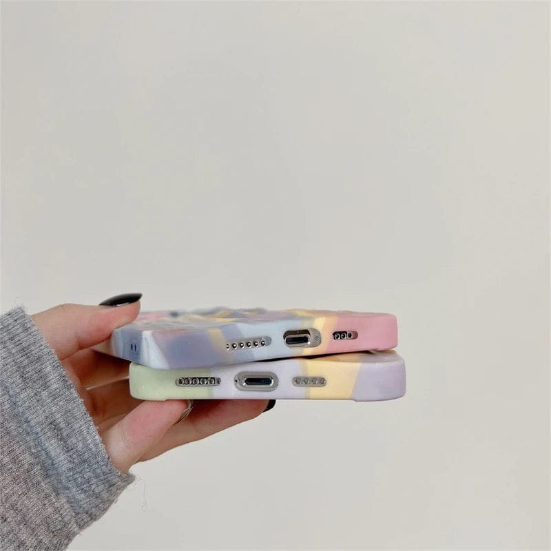 Rainbow Aesthetic Textured Positive iPhone Soft Silicone Case - Good Luck
