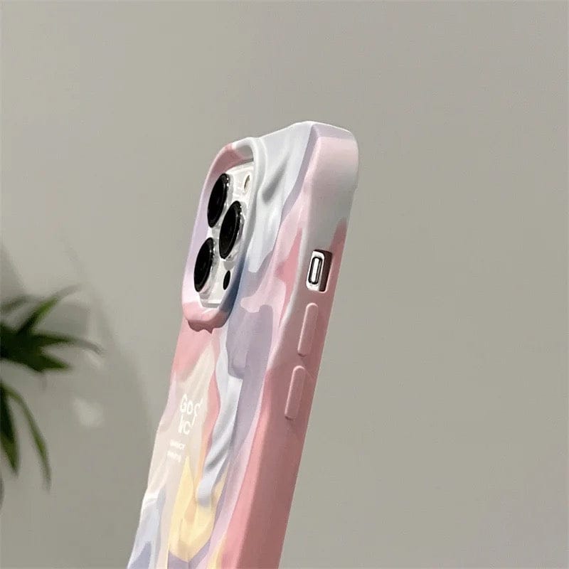 Rainbow Aesthetic Textured Positive iPhone Soft Silicone Case - Good Luck
