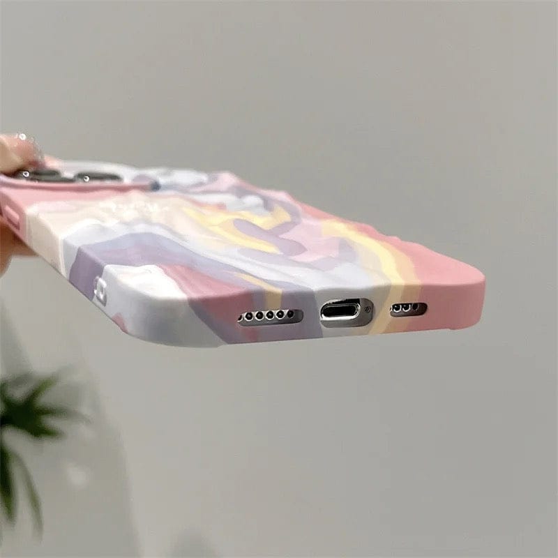 Rainbow Aesthetic Textured Positive iPhone Soft Silicone Case - Good Luck