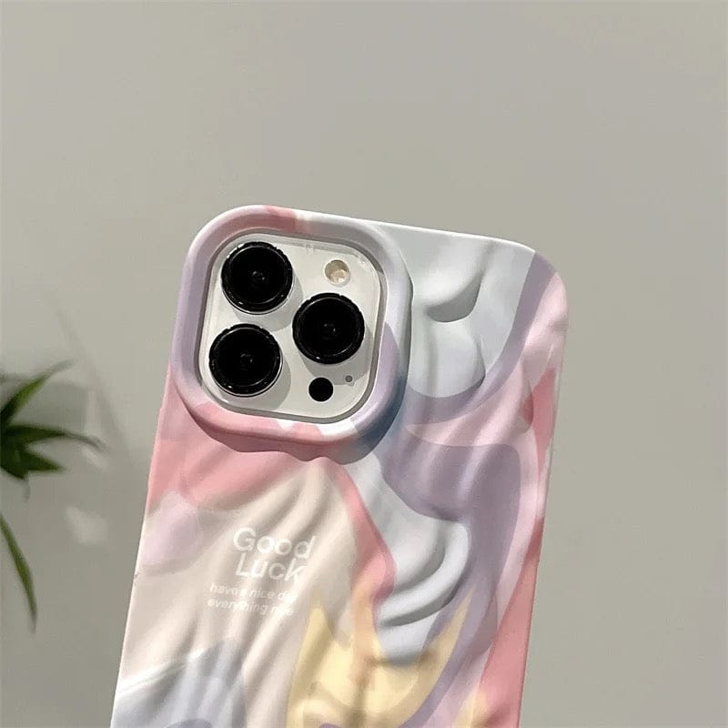 Rainbow Aesthetic Textured Positive iPhone Soft Silicone Case - Good Luck