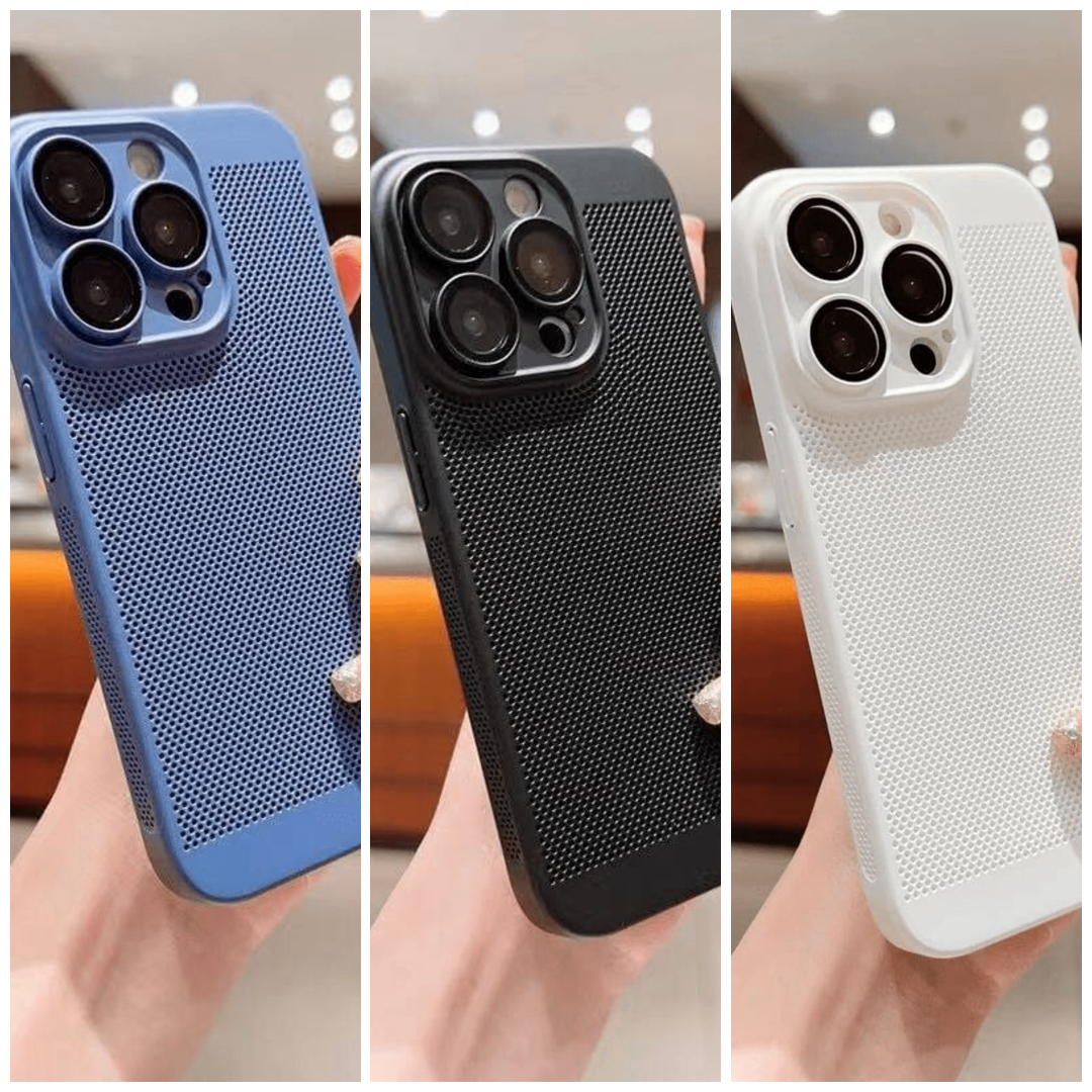 Heat Dissipation Mesh Grid Case With Camera Protection (Pack Of 3)