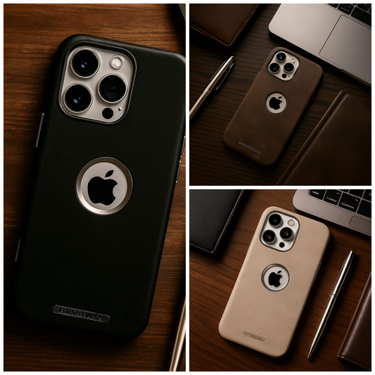 Pack Of 3 Leather Edge Logo Case - iPhone