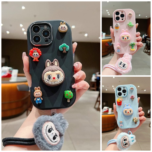 (Pack Of 3) 3D Toy Silicone Metal with Wrist Band Phone Case